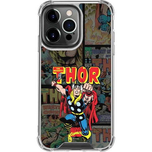 Marvel Classic Comics The Mighty Thor Vintage iPhone 15 Pro Clear Case